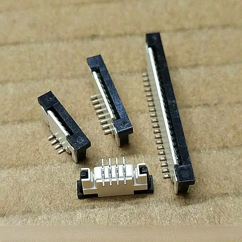 10 قطعة 1.0 مللي متر الملعب FFC/FPC كابل مرن موصل مقبس 4P 6P ~ 30P عمودي مصلحة الارصاد الجوية في خط دبابيس اتصال من جانب واحد مع قفل