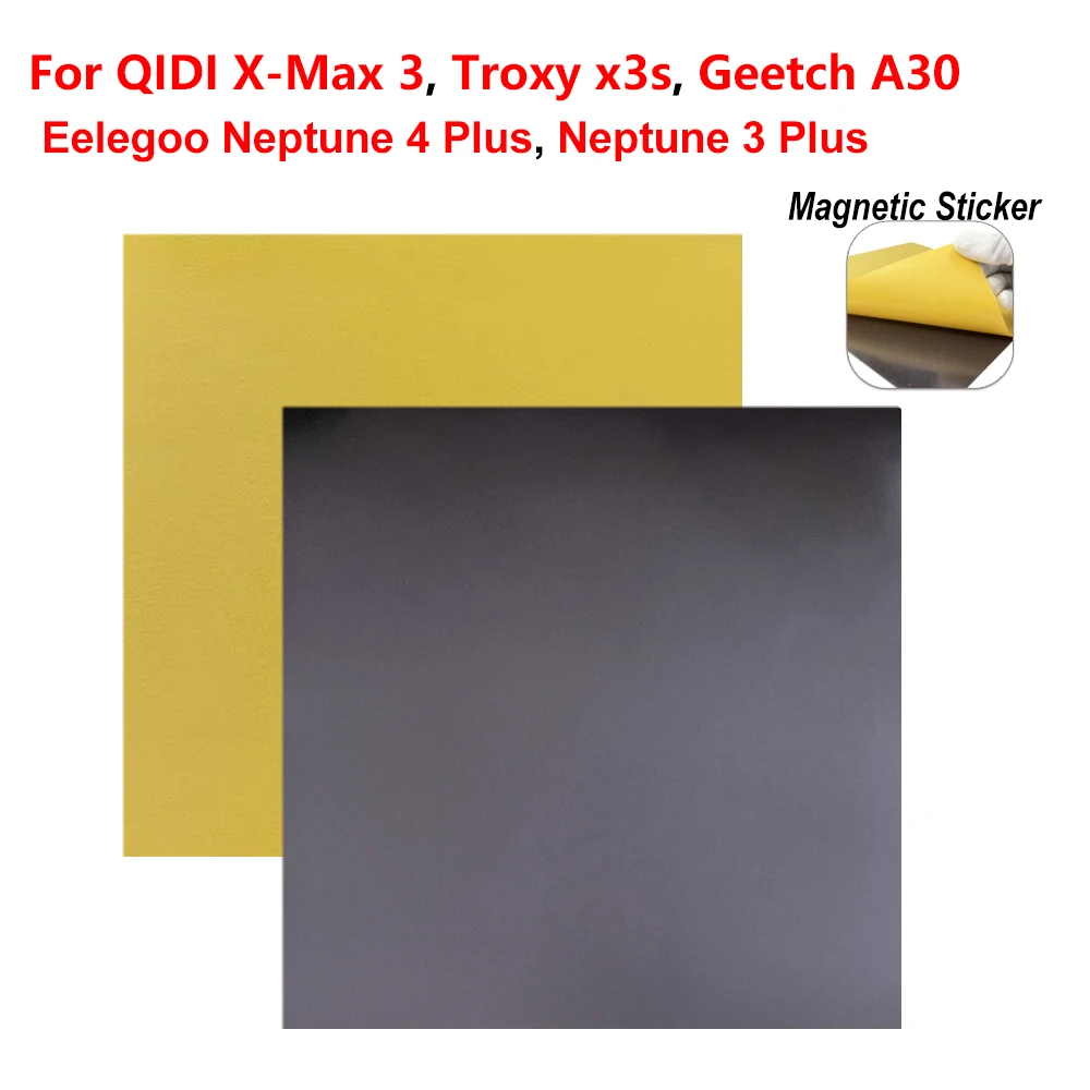 

For Qidi X-Max 3 Magnetic Base Adhesive Sticker 3D Printer Heated Bed Accessories for Elegoo Neptune 4/3 Plus Magnetic Sticker