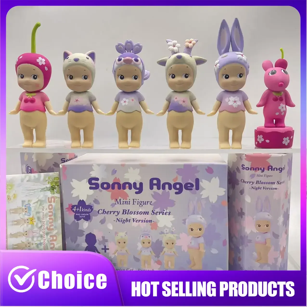 

Sonny Angel Cherry Blossom Night Version Limited Edition Blind Box Cute Japanese Kawaii Mystery Gift Collectible Toy Figure For