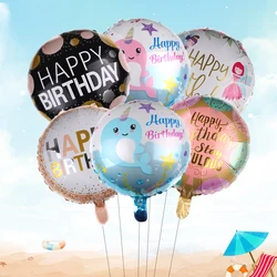 18 Inch Round Happy Birthday Foil Balloons Birthday Party Decorations 6pcs/lot