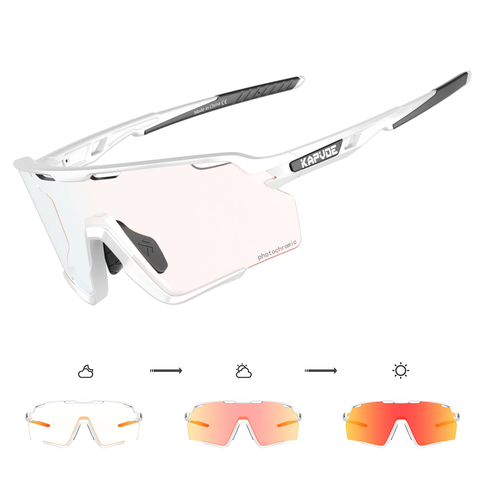

KAPVOE Photochromic Cycling Glasses Men Women Sport Sunglasses Running Eyewear MTB Bike Glasses Bicycle Sunglasses