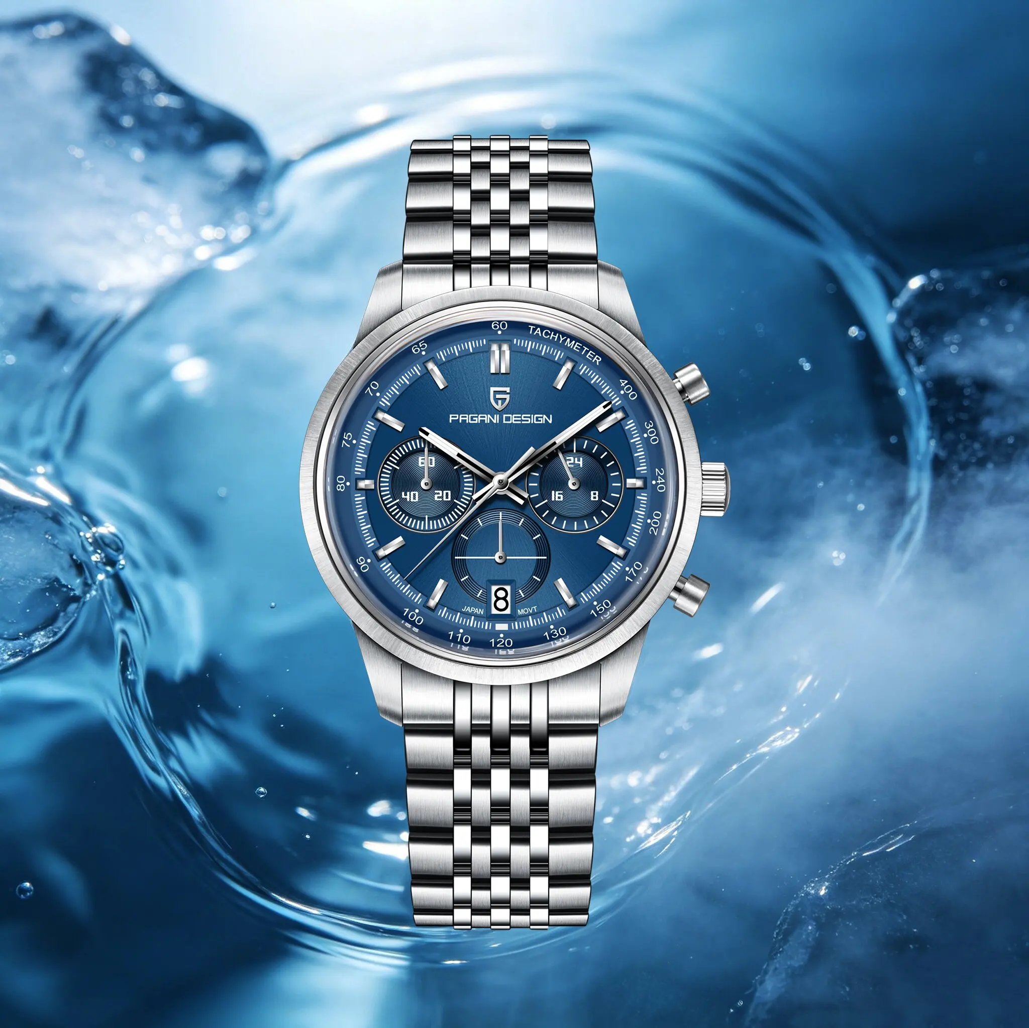 PAGANI DESIGN 2026 New Men Quartz Watch 3-Eye Chronograph Date Window Stainless Waterproof Watch Mature Men Wear Business Gifts