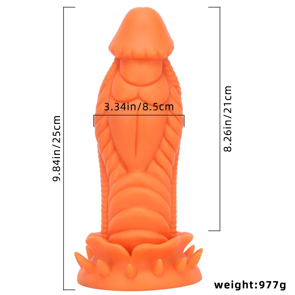 8.5cm Huge Thick Anal Plug Butt expansion Trainer Orange Liquid Silicone Dragon Dildo Penis Extra Large Anal Toys For Man