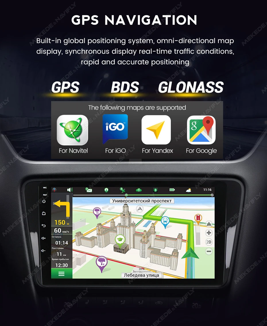 Radio samochodowe Navifly 9 cali z odtwarzaczem multimedialnym do Mitsubishi Mirage Attrage 2012-2019 GPS WiFi Bezprzewodowy Carplay Android Auto