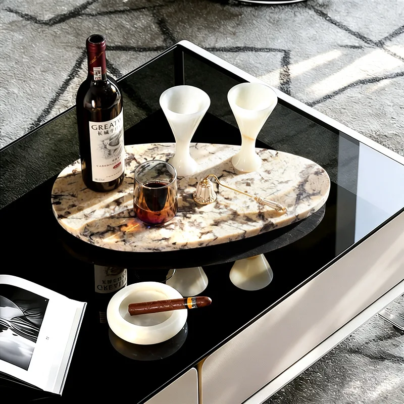 Modern light luxury living room desktop high-end storage wine set irregular tray decorative ornament matching combination
