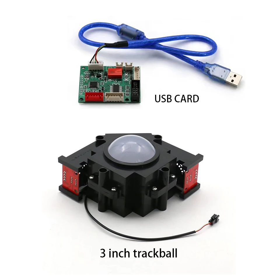 Retro Arcade LED Illuminated Trackball USB Connector 2 inch/3 inch For Classic Game Boards/Coin-Operated Arcade Pi PC Compatible