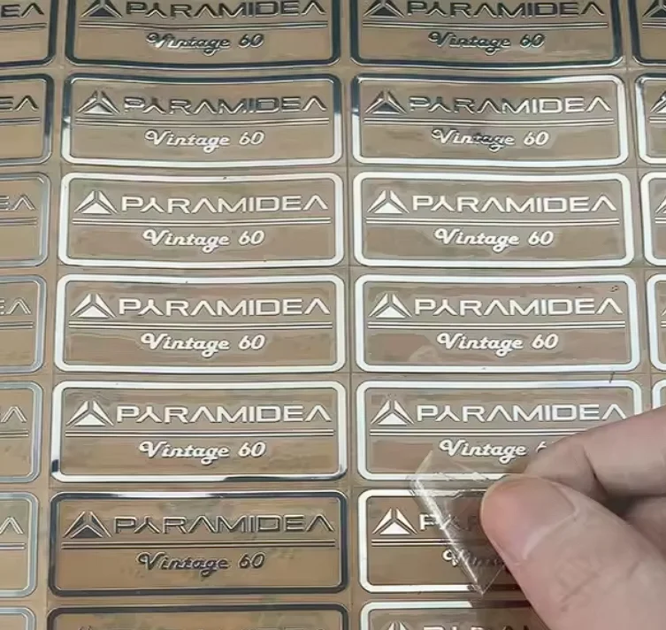 Custom metal Nickel label Sticker Self Adhesive Gold Foil Perfume Bottle Packaging Labels