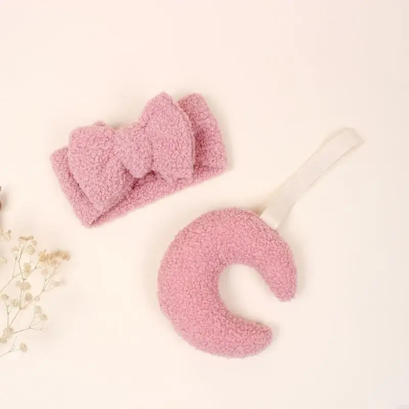 

Стильная детская повязка для волос и держатель для соски Moon, комбинированная мягкая и безопасная детская повязка для волос