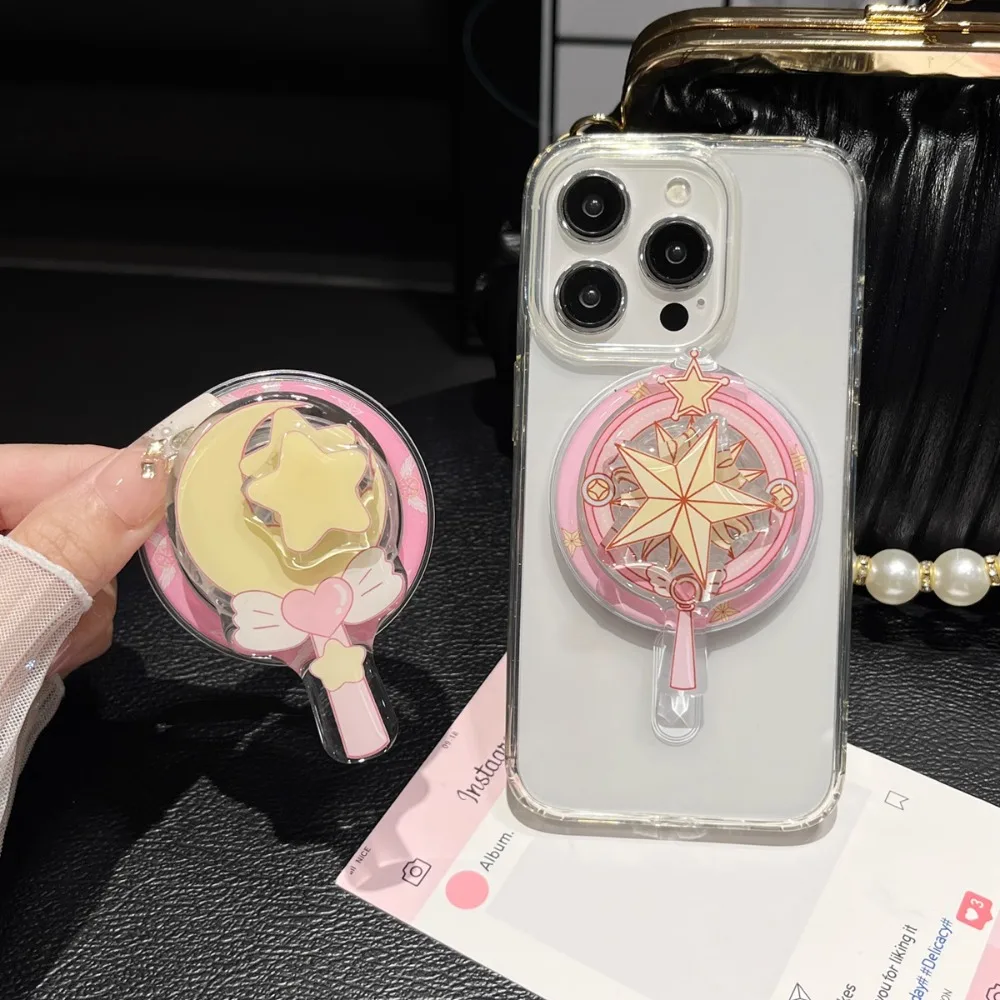 

New Korea Y2K Trend Style Magic Wand Stars for Griptok Tok Magnetic Handle Folding Holder Phone Holder Case Accessories