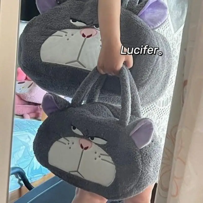 

Мягкая плюшевая сумка-кошелек Disney Lucifer Cat, 36 см, с молнией, большая вместимость, для путешествий и шопинга, подарок на Пасху для друзей