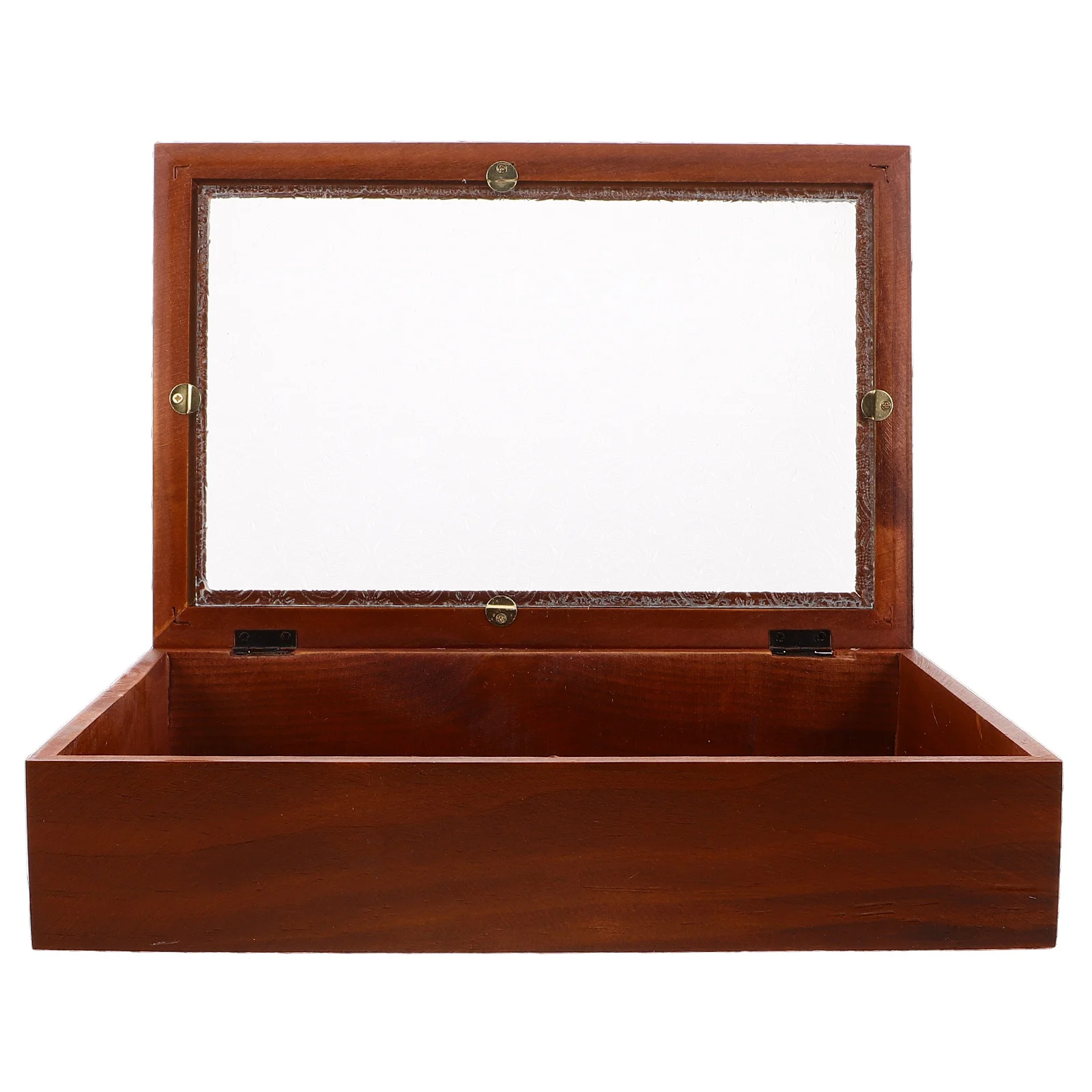 

Vintage Storage .5X19.5X6.5Cm Solid Wood With Glass Lid For Jewelry Cosmetics Keepsakes Decorative Organizer Home Display