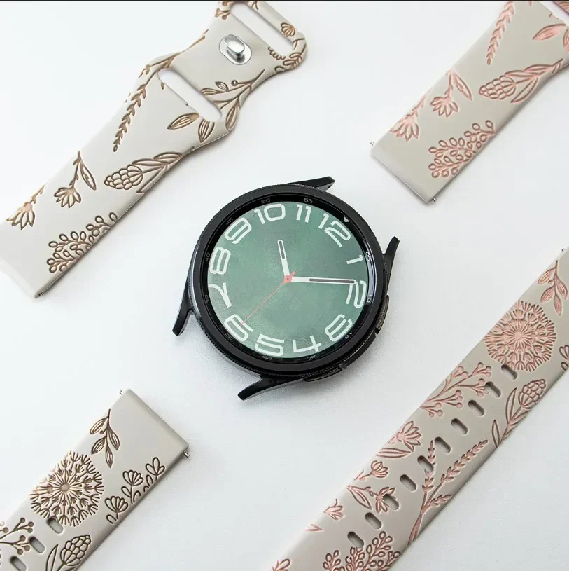 Two-Tone Dandelion 20mm Band for Galaxy Watch 4/5/6/7 44MM 40mm Strap Silicone Bracelet Galaxy Watch 6Classic 47mm Correas image 4