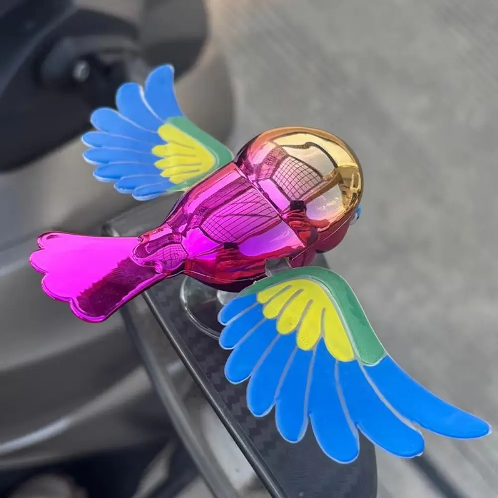ABS Material Flying Bird Ornament Flap Wings Colorful Bird Car Ornament Easy Installation Waving Wings Rearview Mirror Decor