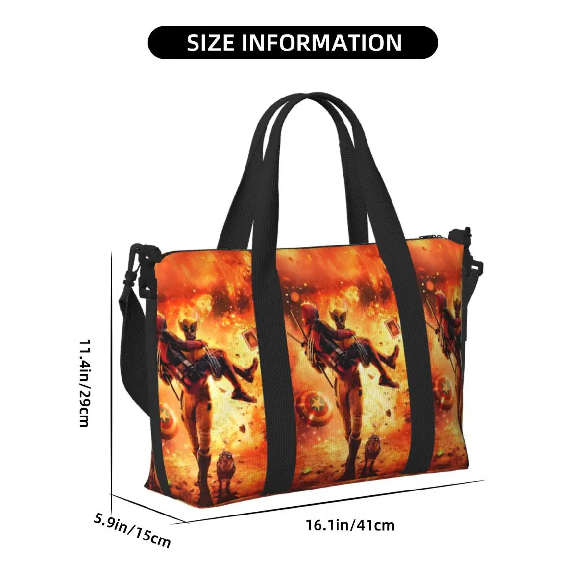 Aangepaste Wolverine Tote Bag Dames Grote Capaciteit Anime Cartoon Cool Superheld Gym Strand Schouder Reistas