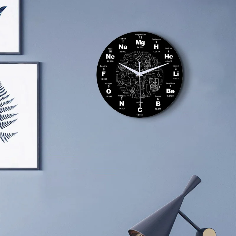 Chemical element clock education element periodic table design silent student classroom office decoration