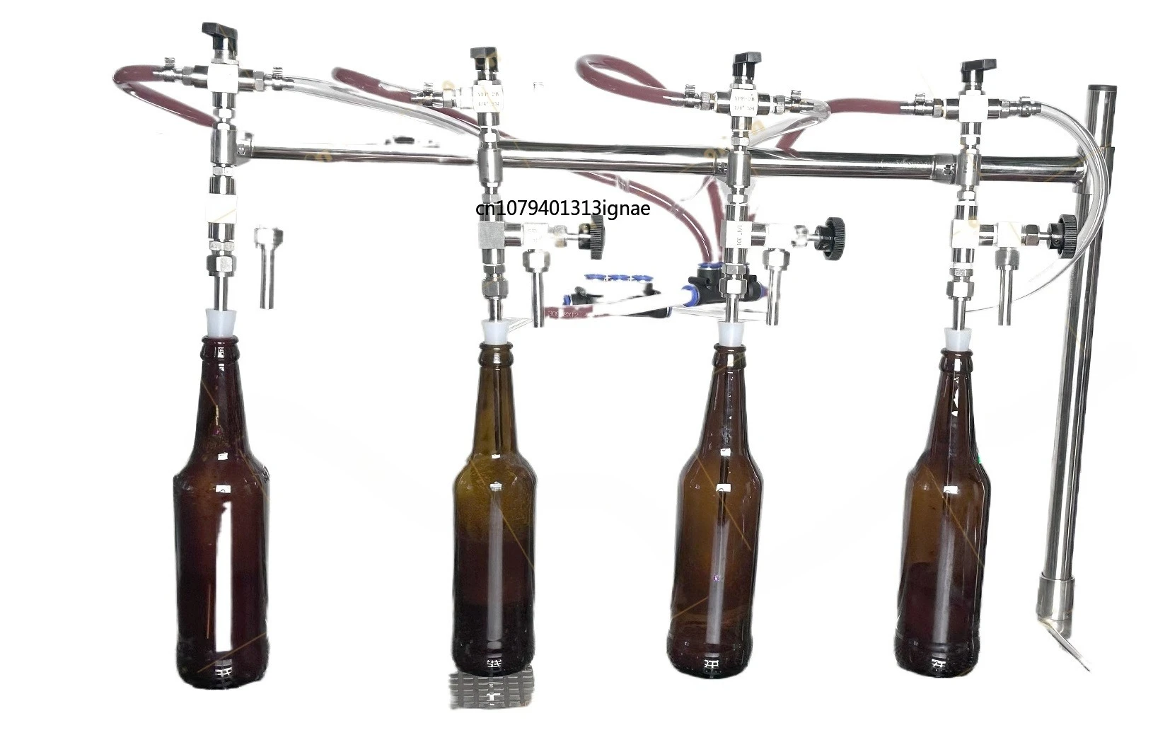 Brew Micro Brewery Low Cost 4 Head Counter Pressure Beer Bottle Filler Isobaric Beer Manual Bottle Filling Machine