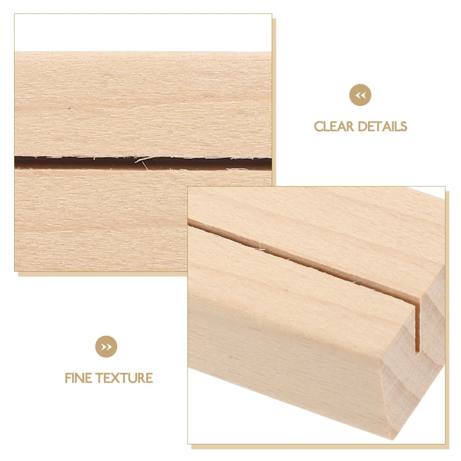 6Pcs Handcrafted Wooden Card Holder Set for Table Numbers Name Cards Menu Photos Postcards Business Cards Home Office Decoration