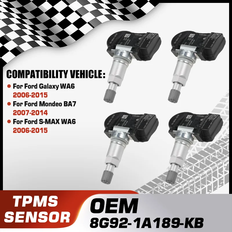 

1/4PCS Car TPMS Tire Pressure Monitor Sensor For Ford Galaxy WA6 2006-2015 Ford Mondeo BA7 2007-2014 Ford S-MAX WA6 2006-2015