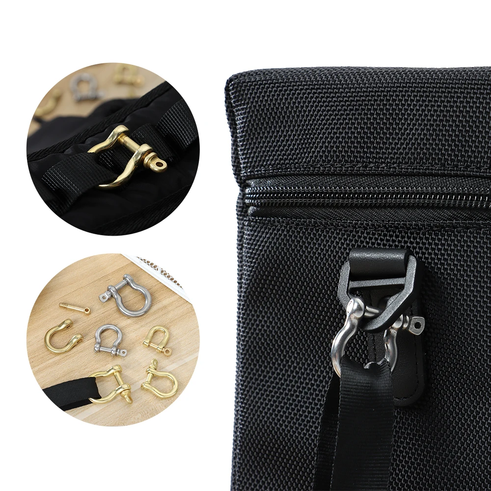 6 Sizes Shackle Fob Screw Joint Connector Keychain Hook Key Ring Solid Brass Carabiner D Bow Staples