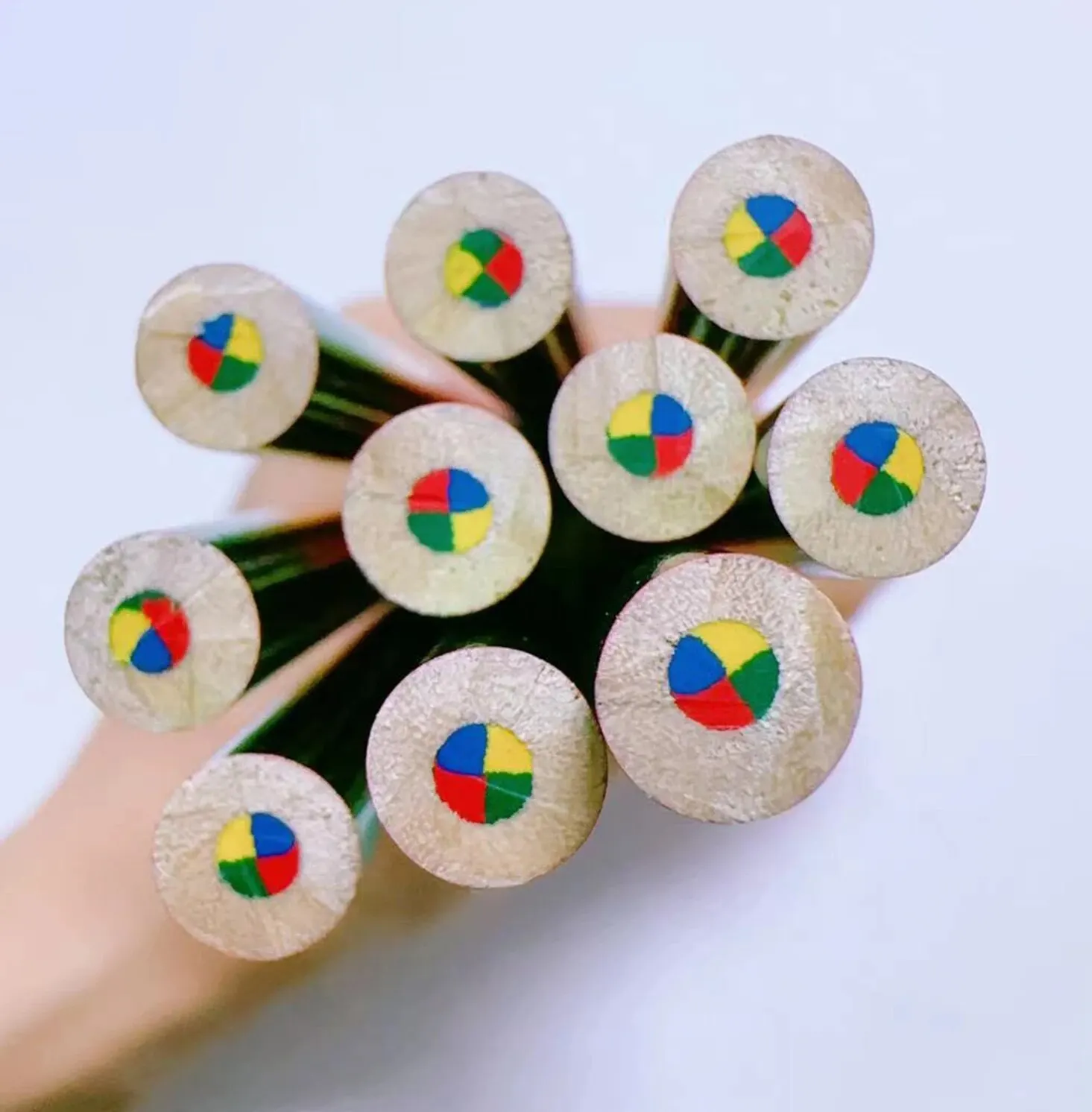 8/16 Pcs Rainbow Colored Pencils, 4 Color in 1 Pencil .Suitable for Schools, Students, Sketching, Doodling, Coloring, Painting.