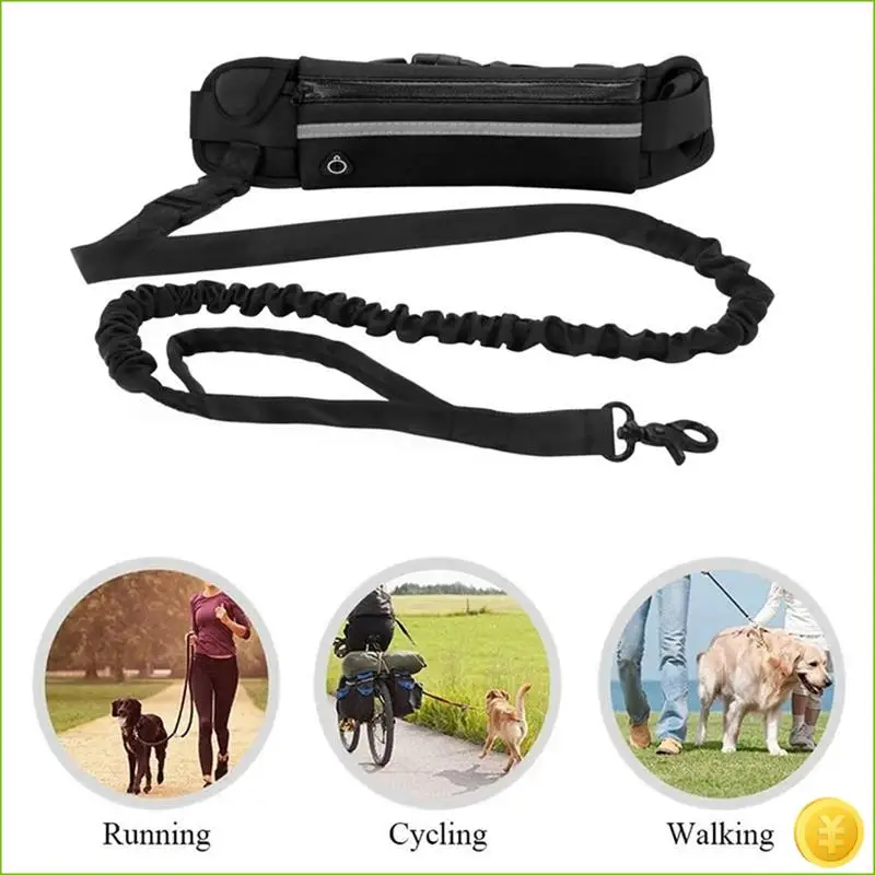NEW-Dog For Running Leash Reflective Retractable Elastic Waist Belt Walking Traction Rope Pet Product