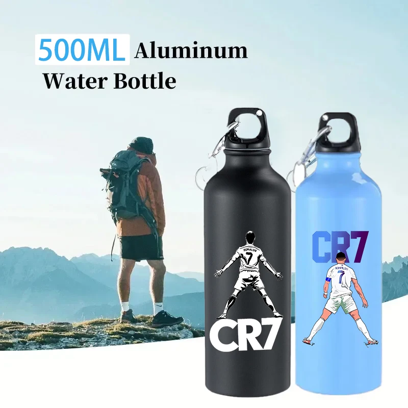 Fußballstar Ronaldo Aluminium Outdoor Sport Wasserflasche CR7 Trinkflasche Trinkbecher Auslaufsichere Wasserkanne zum Laufen Geschenk