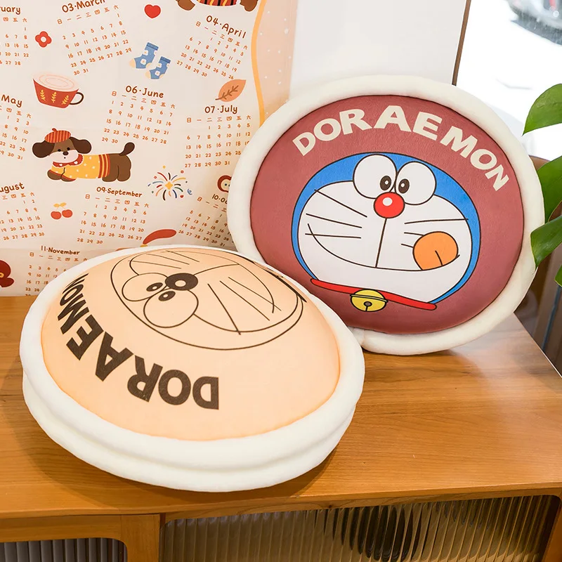 Kawaii Doraemon Dorayaki Plüschtier Gefüllte Puppe Kissen für Kinder Geburtstagsgeschenk Büro Auto Rückenlehne Kissen Weiches Plüschtier für