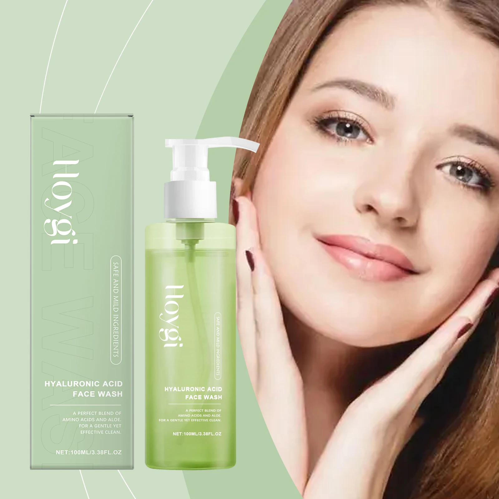 Hyaluronsäure-Gesichtswaschmittel – 100 ml/3,38 oz Sanfter Reiniger mit Aminosäuren