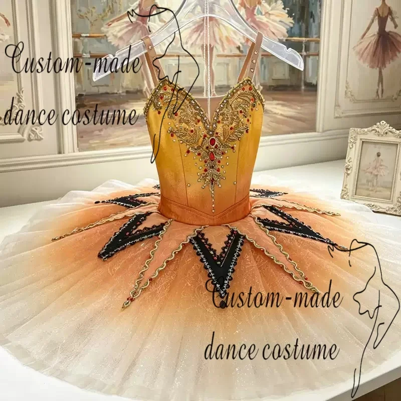 Gold Million Clown Ballet Dress Performance Costume Customization