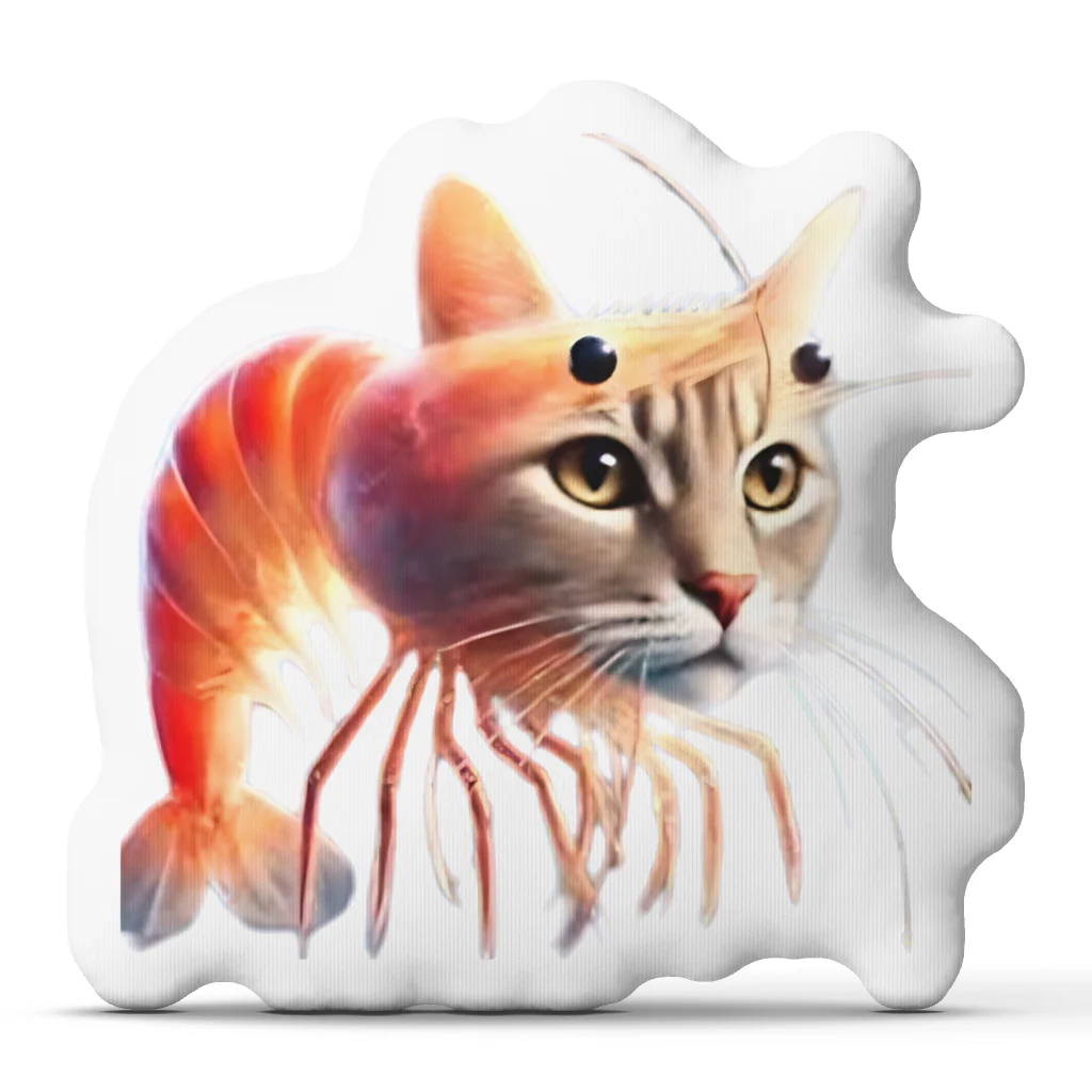 Tripi Tropi Cat Shrimp Shaped Pillow Stuffed Cushion Whimsical Animal Throw Pillow Irregular Decorative Sofa Home Decor Gift