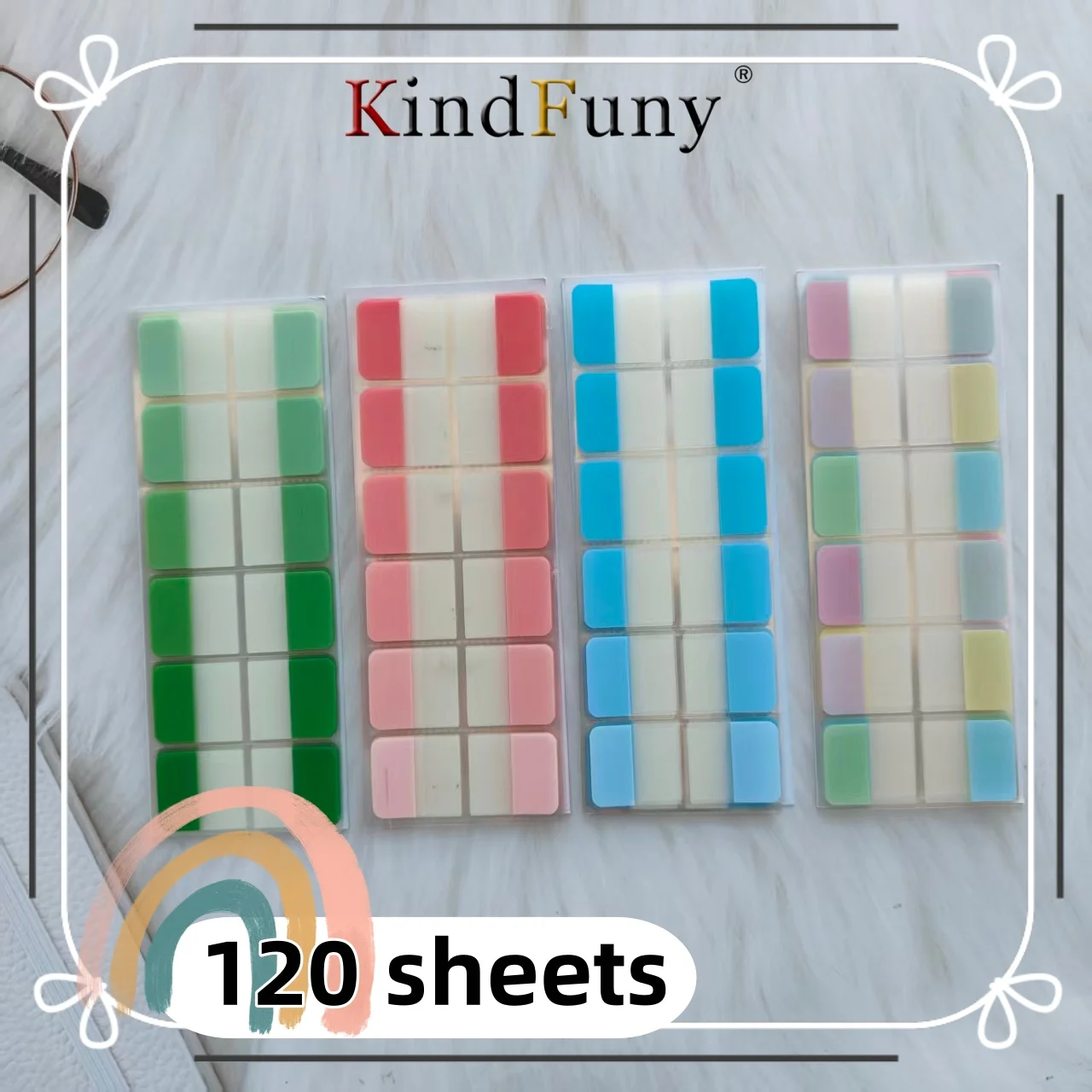 120 قطعة من علامات التبويب اللاصقة ذات الألوان الخفيفة، 3 أحجام و6 ألوان قابلة للكتابة وقابلة لإعادة الاستخدام ملصقات علم الكتاب المقدس اللاصقة الشفافة #1