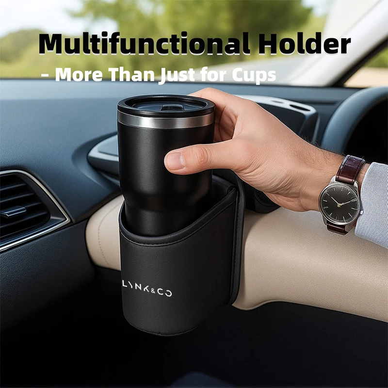 حامل أكواب السيارة صندوق تخزين رف صندوق أكواب الماء منظم جيب لـ LYNK & CO 01 Phev 02 03 + 05 06 09 PHEV 09 MHEV