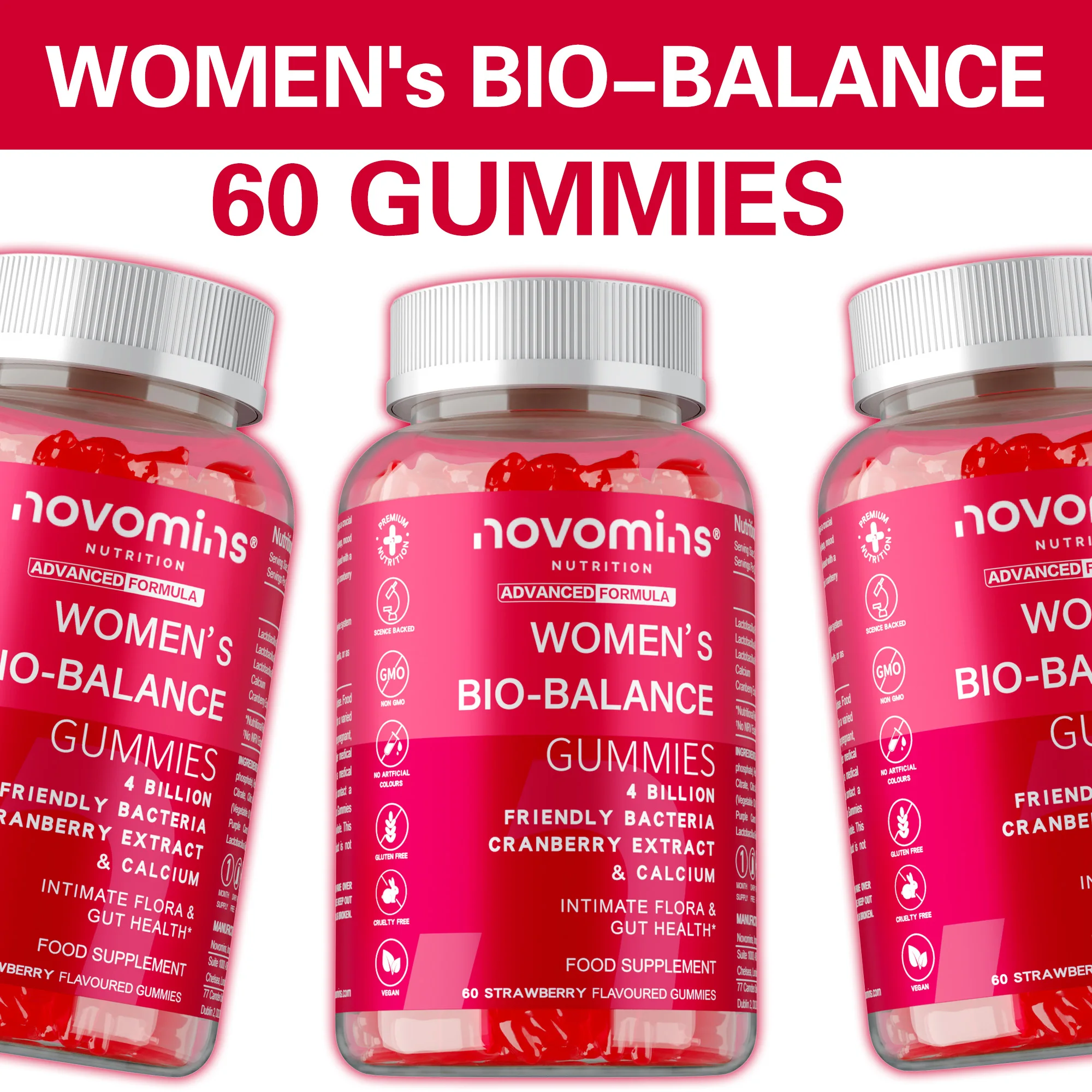 Women's Bio-Balance Gummies - Regulate Menstrual Cycles, Reduce Menopausal Discomfort, Hormone Balance, Promotes Healthy Ovarian