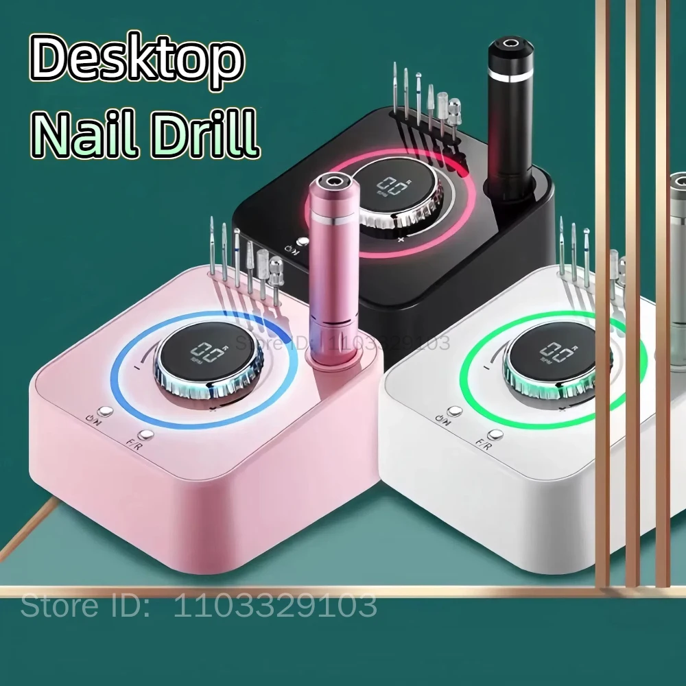 40000 RPM nagelboor manicuremachine met LCD-scherm nagelboor elektrisch apparaat voor gel verwijder pedicure nail art-apparatuur