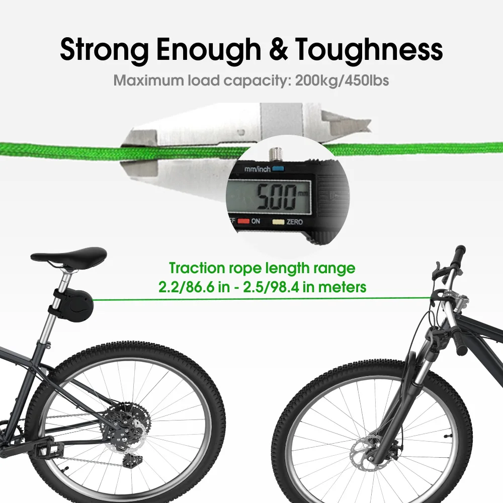 

Cycling Adventures 12*12*7.5cm Bicycle Towing System Bike Pull Rope Robust Safety Design Adaptable For Mountain Biking