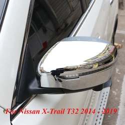 For Nissan X-Trail T32 2014 - 2021 Xtrail Qashqai J11 2015-2022 Rear View Mirror Cover Trim Chrome Side Door Cap Molding