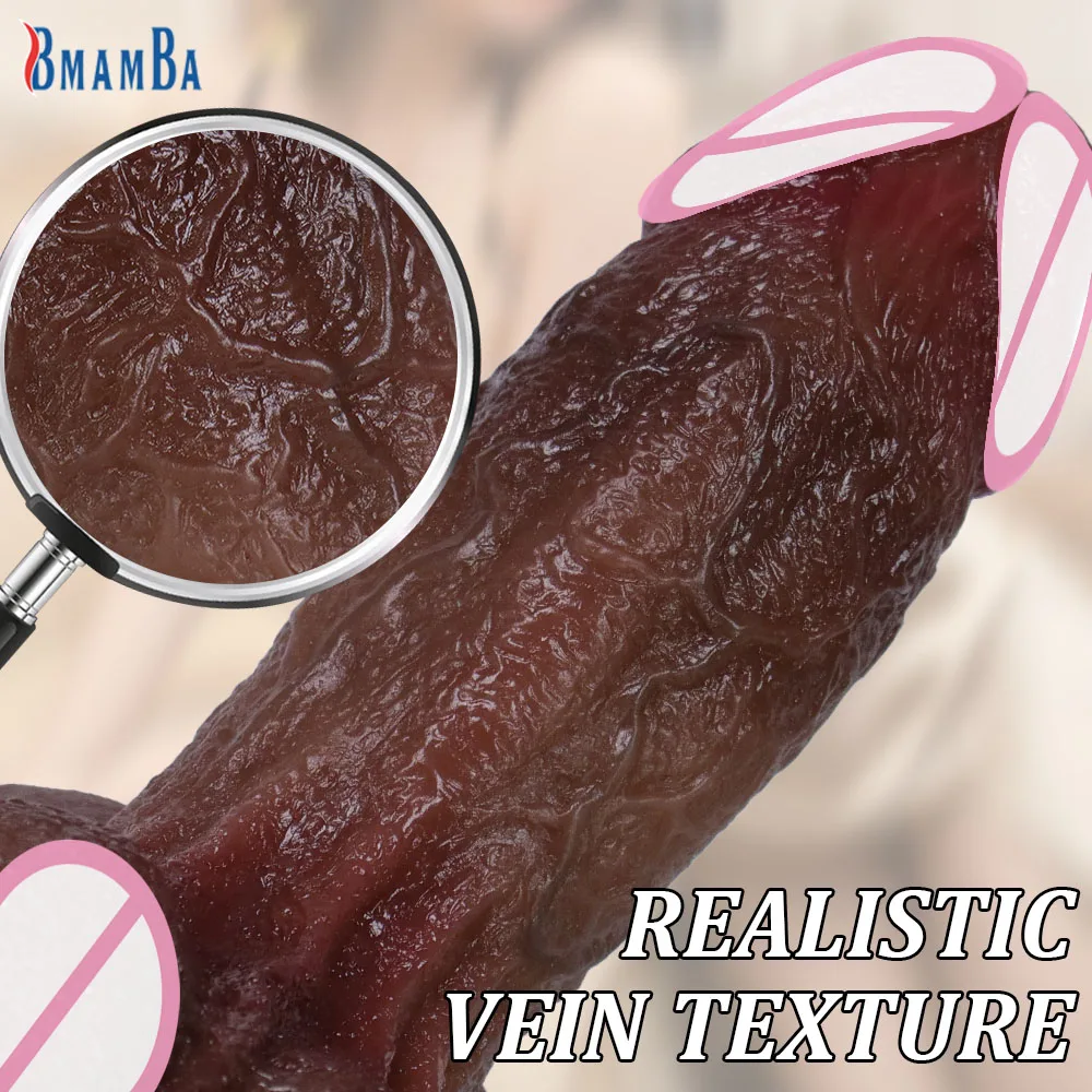 Realistic Dildo Real Skin Feeling Silicone Penis with Suction Cup Anal Cock Sex Toy for Adult Women Lesbian Vaginal Stimulation