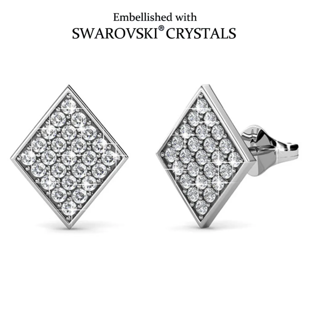 

Daisini серьги-гвоздики в форме ромба с кристаллами Сваровски, медные модные украшения, женские модные аксессуары, ювелирные изделия для повседневной вечеринки