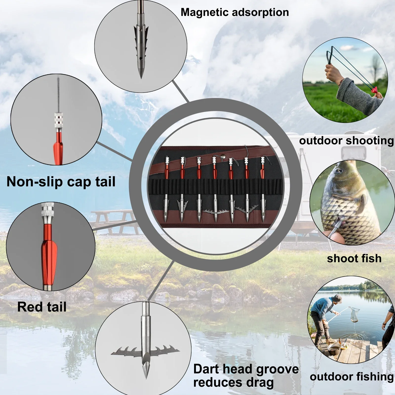 1 Buah Dart Memancing Katapel Katapel Pancing Panah Baja Tahan Karat Panahan Panah Aksesoris Memancing Panah Keterampilan Dart