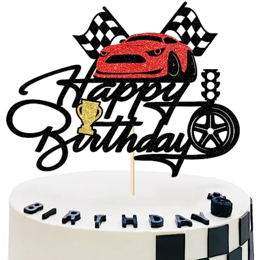 Dekoracja tortu wyścigowego na urodziny dla chłopców i dziewczynek