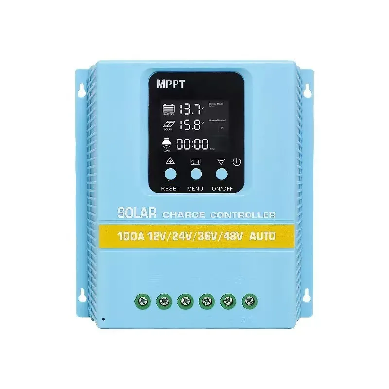 POWLSOJX MPPT Solar Charger 60A/80A/100A Selectable, Dual USB & 3-Stage Protection for Street Light/Home Power Systems