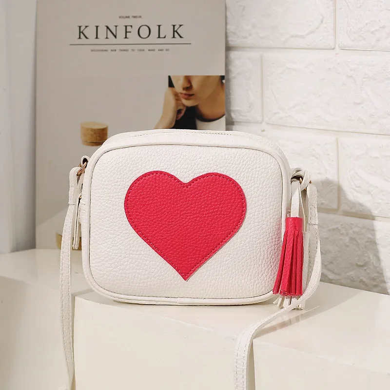 New Fashon Women's Versatile Shoulder Bags Elegant Ladies Trendy Heart Patchwork Single Shoulder Small Bags Phone Lipstick Pouch