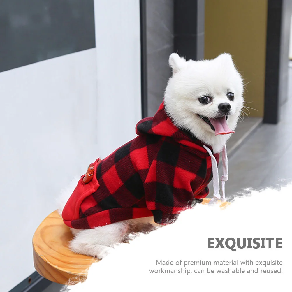 

Pet Christmas Dog Apparel Dog Funny Apparel Grid Pattern Coat Zipped Pocket for Winter Holiday Bright Color Reusable