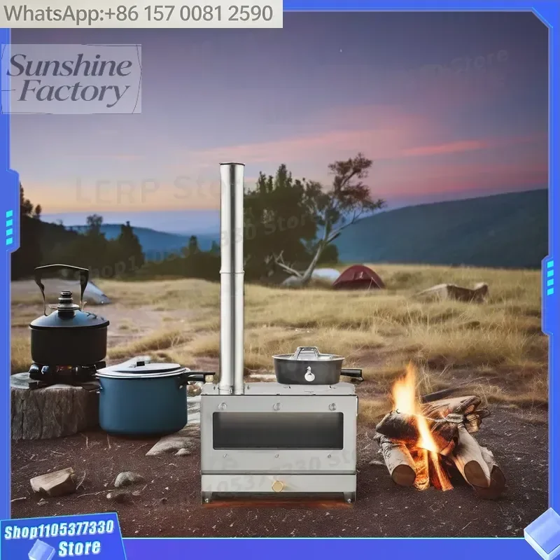 Durable Stainless Steel Portable Outdoor Fireplace Tent Stove for Beach BBQ Camp Hiking Wood Burning Cookware for Outdoor
