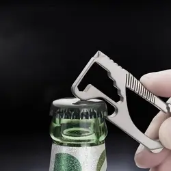 Abridor de botellas EDC de titanio, súper ligero, para llavero
