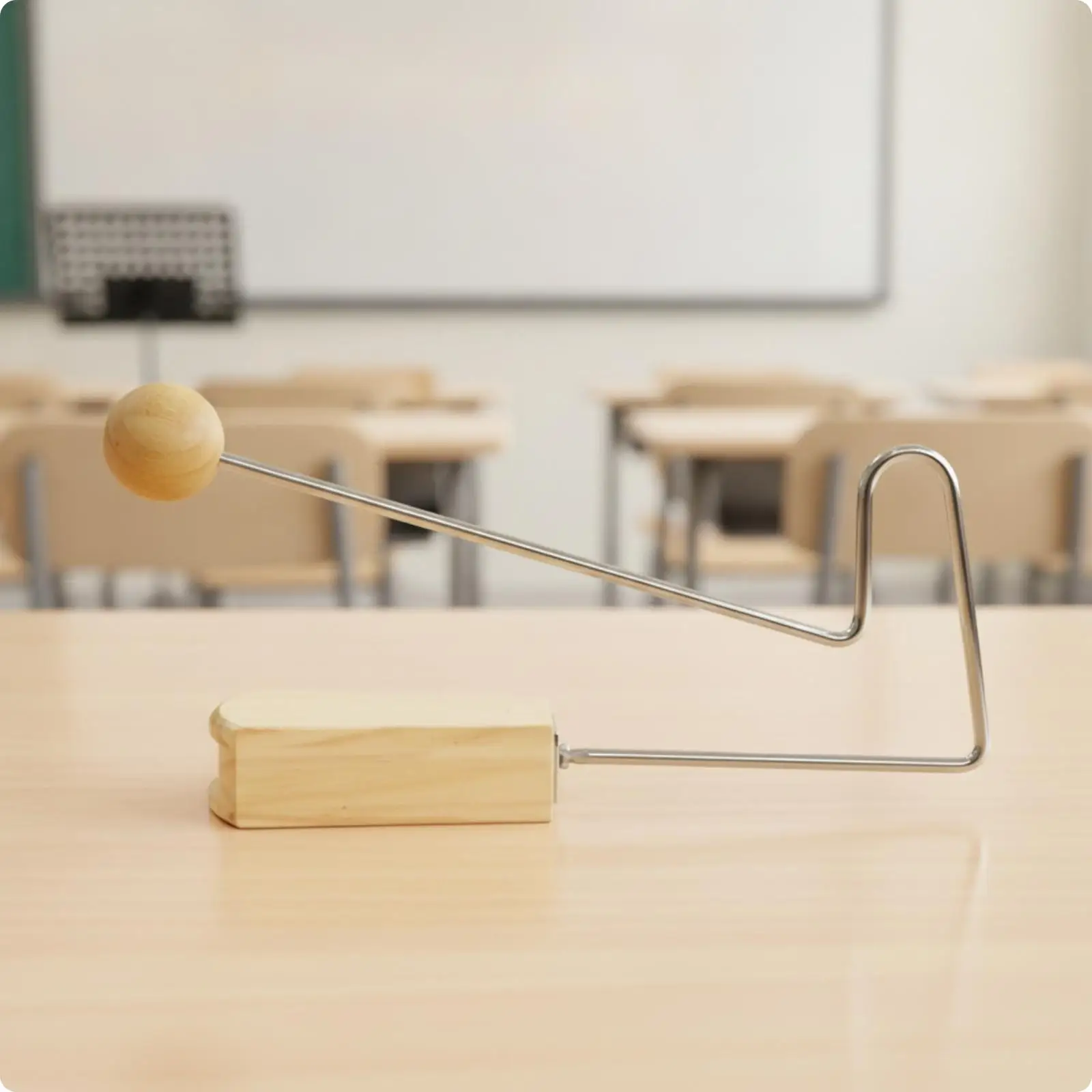 Lightweight Wooden Rhythm Shaker Percussion Tool with Metal Rod for Music Teachers and Beginners Use