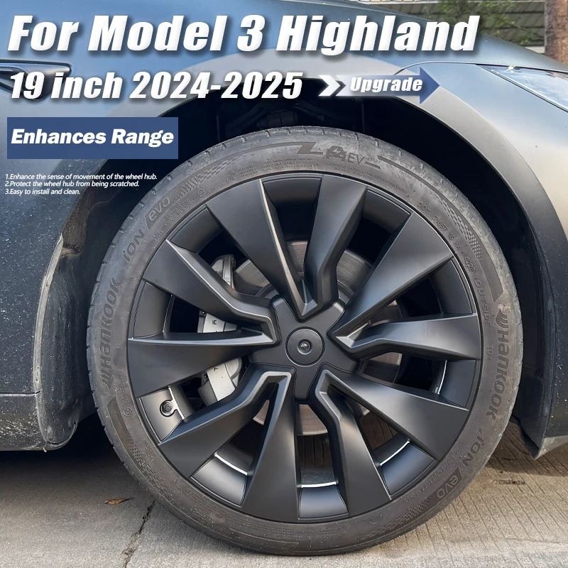 4PCS HubCap Car for Tesla Model 3 Highland 19 Inch Performance Full Rim Cover Wheel Cap 2025 Accessories Wheel Cover Wheel Parts