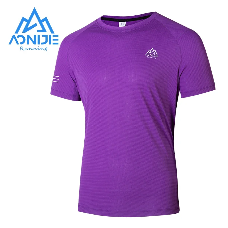 AONIJIE Men's Spring Summer Running Quick Drying Sports Tees Breathable Polyester T-shirt Gym Short Sleeve FM5125