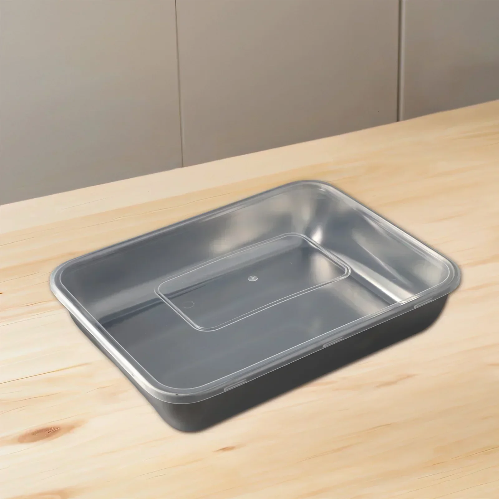 Stainless Steel Square Plate With Lid Rectangular Food Storage Pan Commercial Dish Tray Large Freshing Lunch Box Container