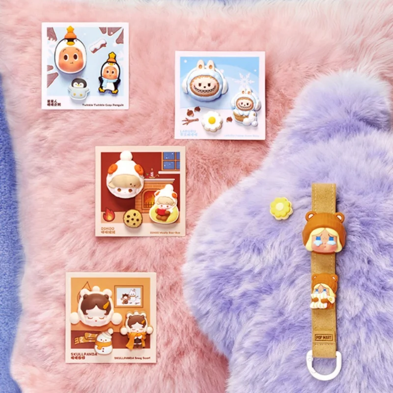 

Popmart Fluffy & Cozy Series декоративная пряжка с отверстием Molly Dimoo Labubu Crybaby Skullpanda слепая коробка периферийные устройства
